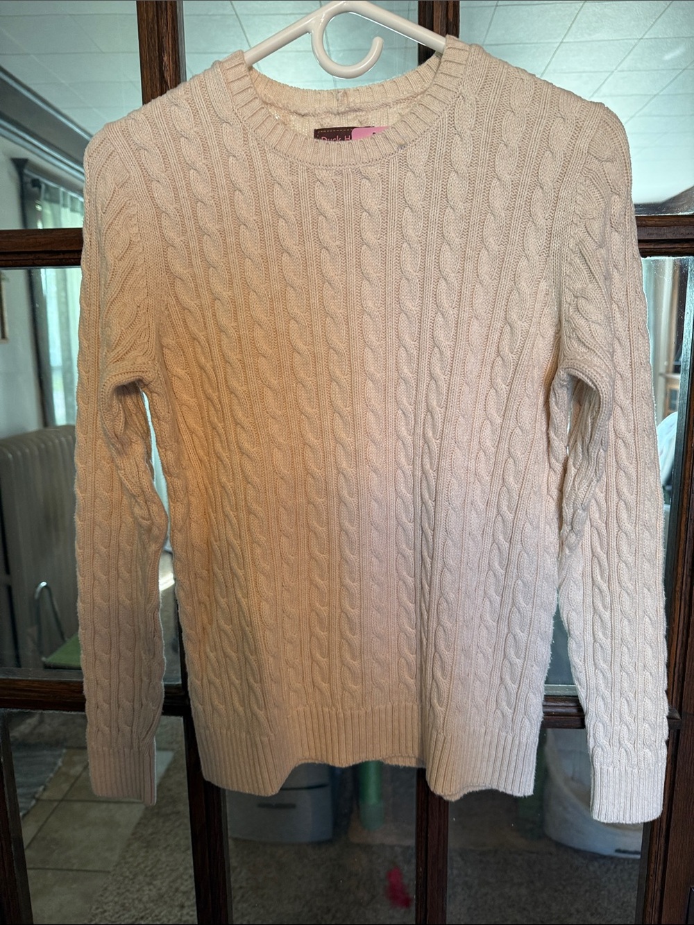 Duck Head Men's Cream Cable Knit Crewneck Sweater